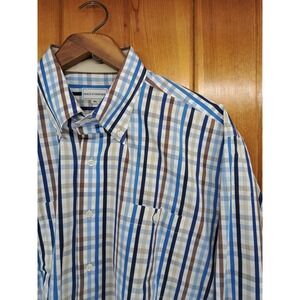 Maus & Hoffman Shirt Mens XL Button Up Plaid 100% Cotton Made in USA